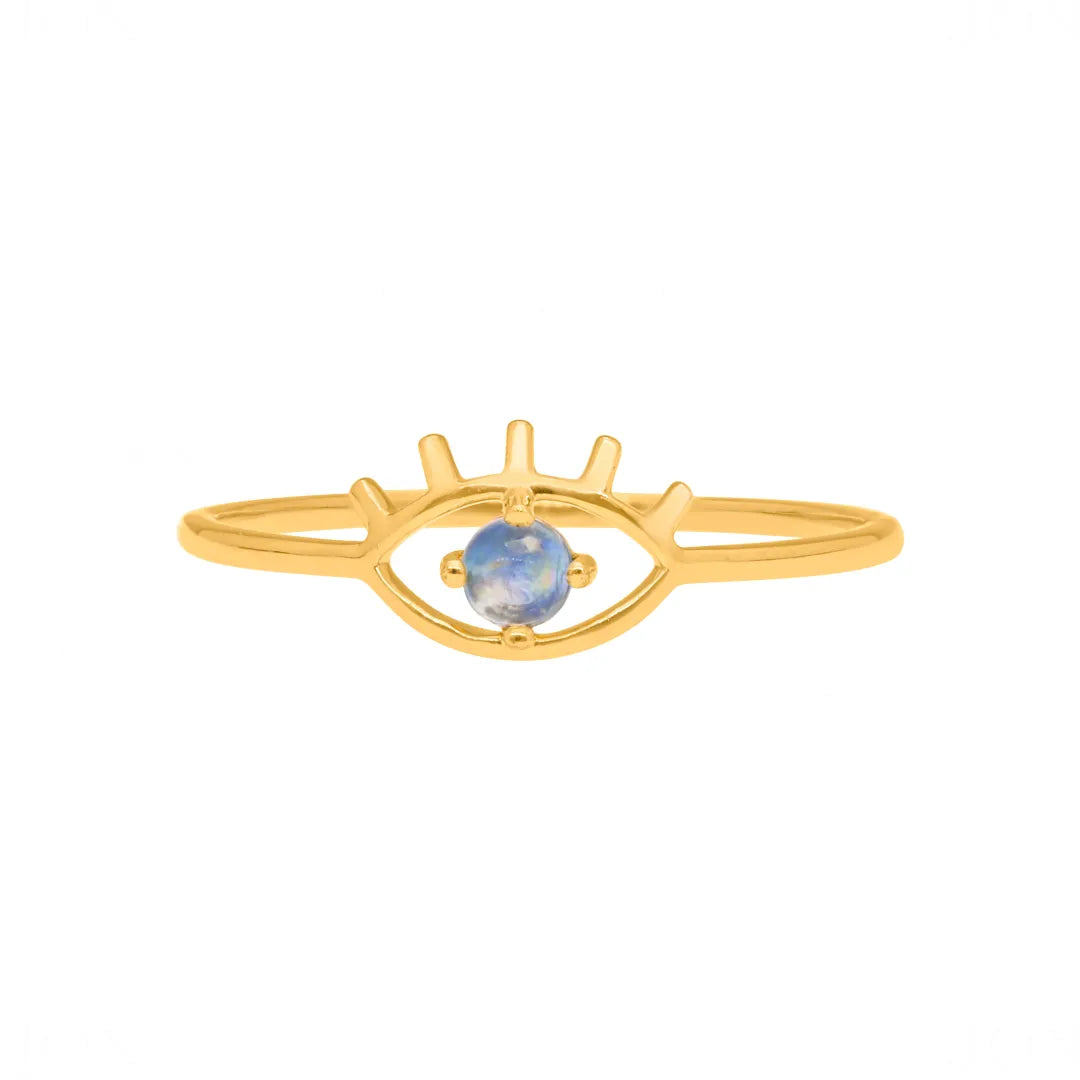 Moonstone Evil Eye Ring