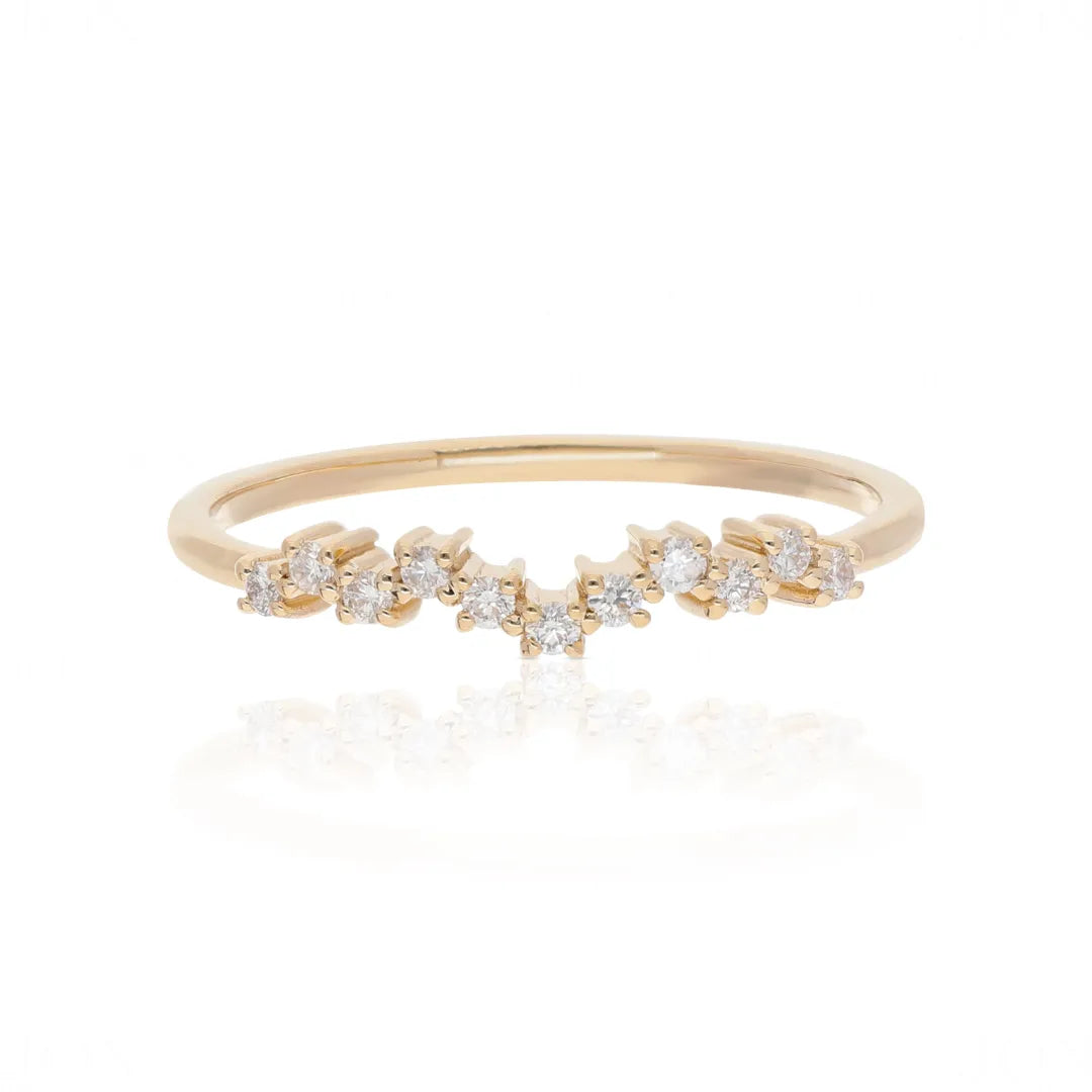 Diamond Cluster Wave Ring