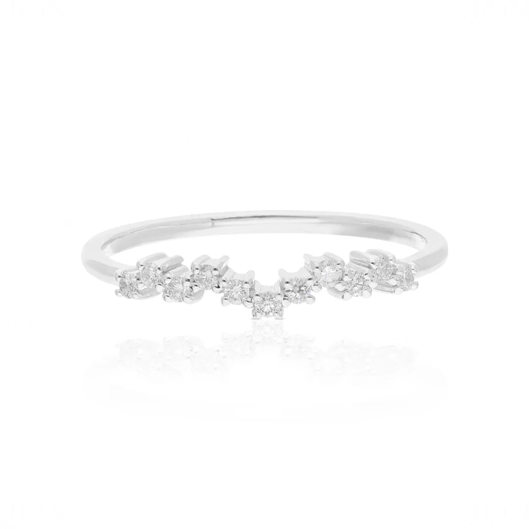 Diamond Cluster Wave Ring