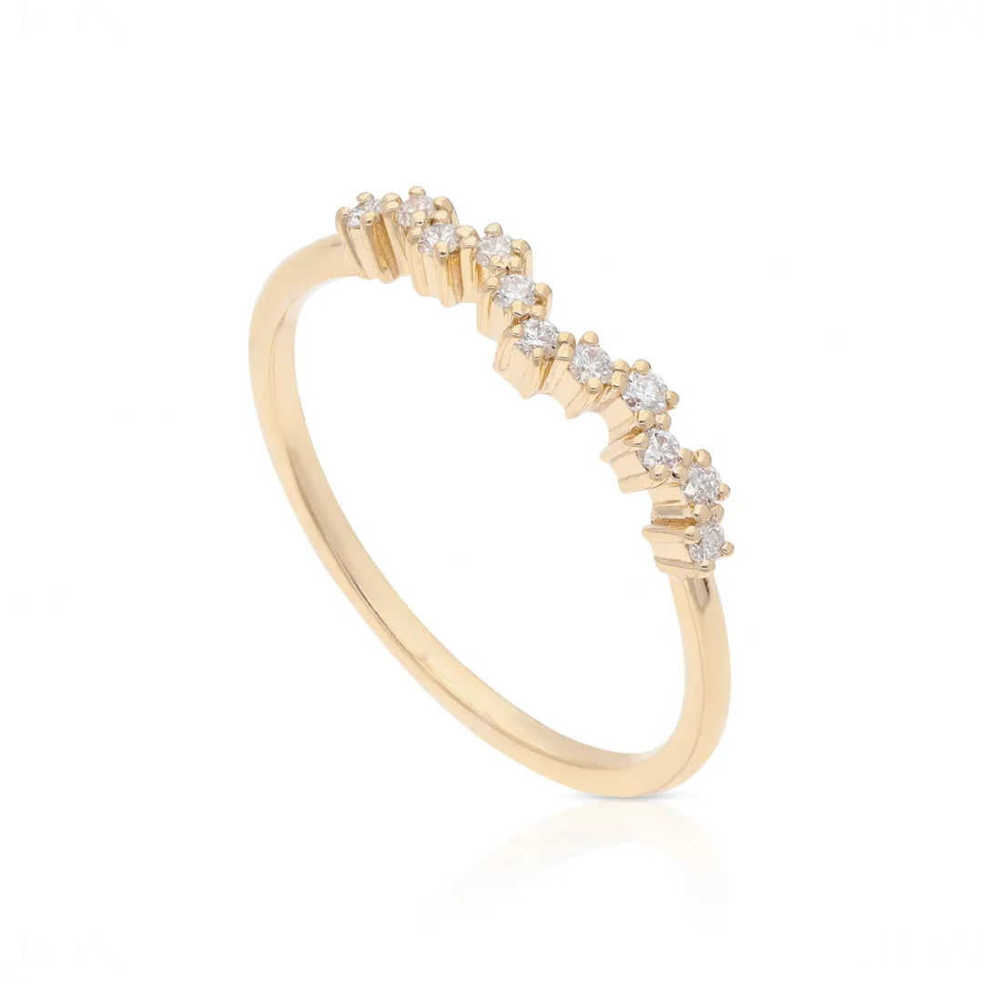 Diamond Cluster Wave Ring