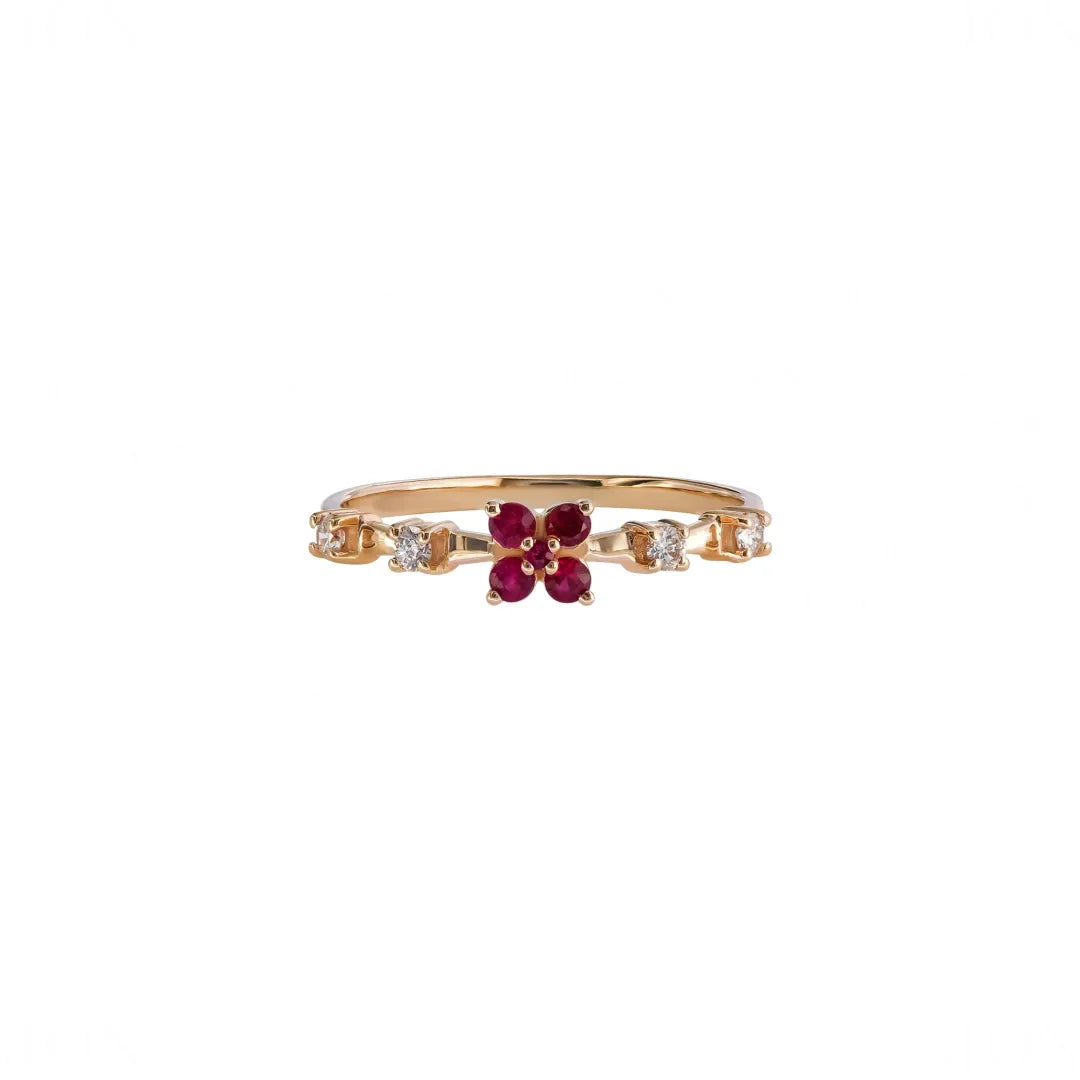 Diamond Ruby Engagement Ring