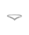 950 Platinum 0.14 Ct. Genuine Diamond Chevron V Shape Anniversary Ring Jewelry