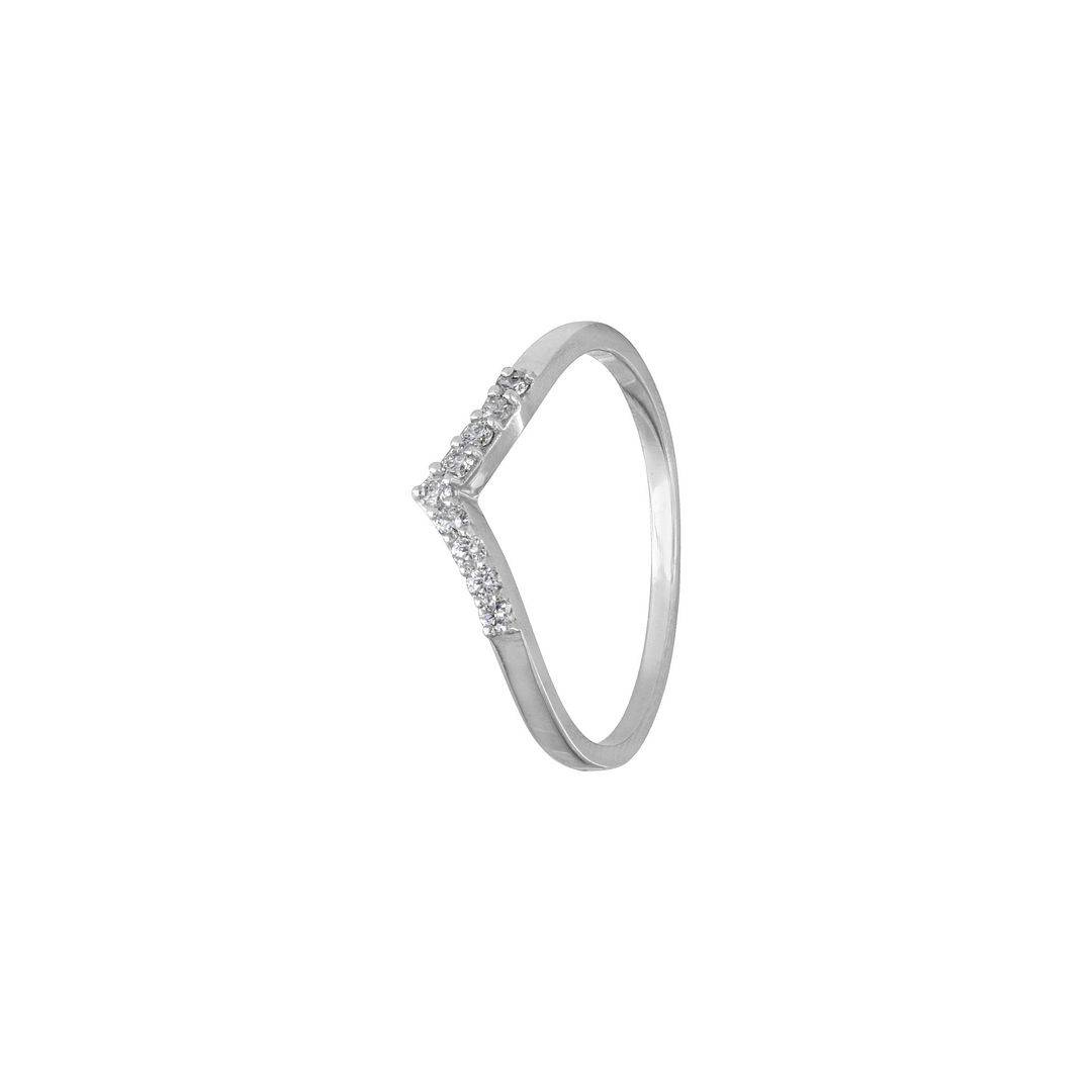 950 Platinum 0.14 Ct. Genuine Diamond Chevron V Shape Anniversary Ring Jewelry