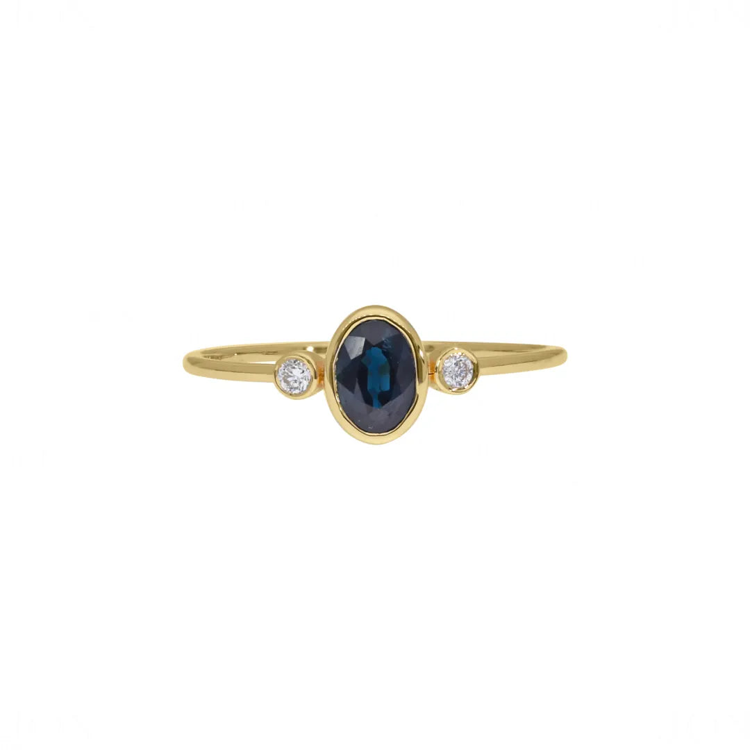 Blue-Sapphire Oracle Ring