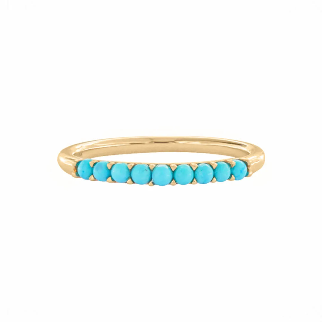 Turquoise Half Eternity Band