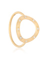 14K Gold 0.08 Ct. Genuine Diamond Open Circle Design Minimal Ring Fine Jewelry