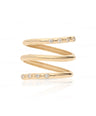 14K Gold 0.12 Ct. Genuine Flush Set Diamonds Wrap Around Ring Fine Jewelry
