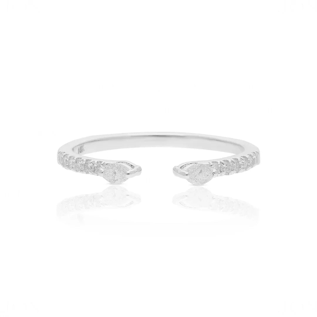 Marquise Diamond Open Cuff Ring