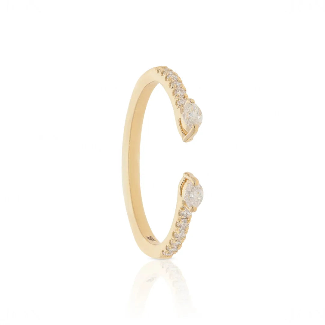 Marquise Diamond Open Cuff Ring