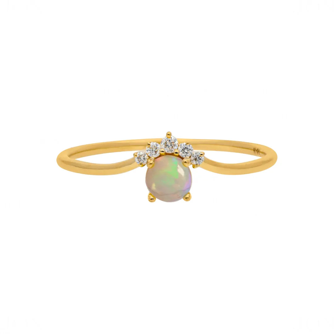 Diamond And Opal Ring