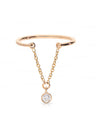 14K Gold 0.10 Ct. Genuine Dangling Chain Diamond Round Band Ring Jewelry