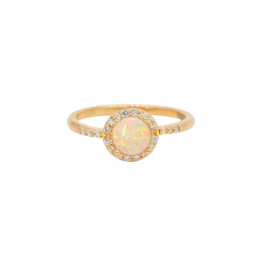 Opal Halo Engagement Ring