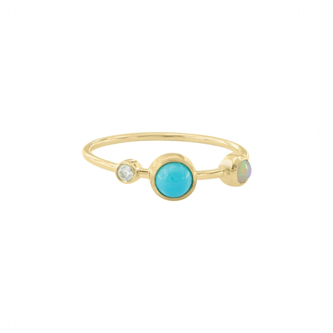 Diamond Turquoise Opal Band