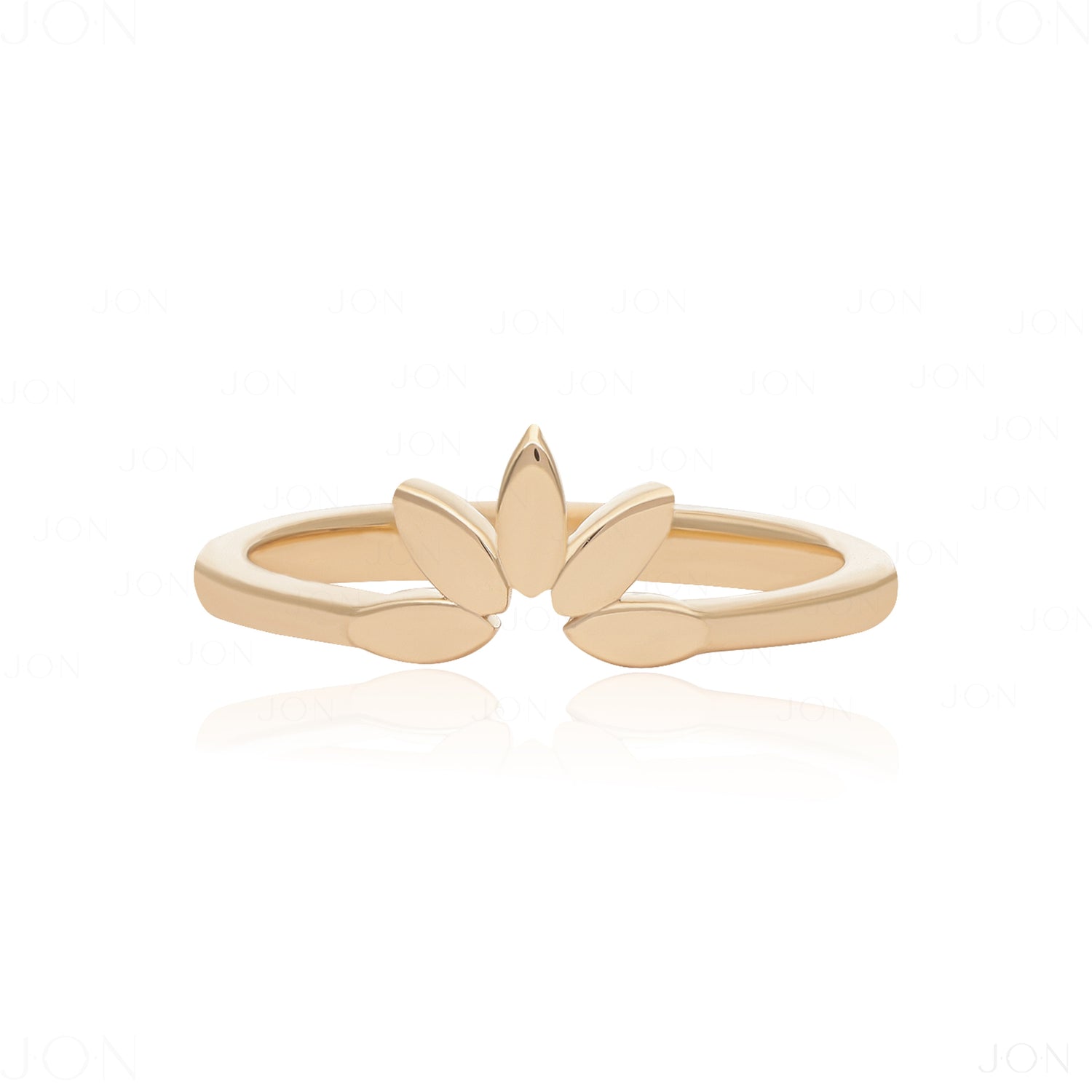 14K Solid Gold Flower Design Band Ring Fine Jewelry Size - 3 to 8 US