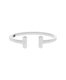 14K Solid Bar Double Bar Minimalist Open Cuff Ring Fine Jewelry Size-3 to 8 US