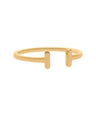 14K Solid Bar Double Bar Minimalist Open Cuff Ring Fine Jewelry Size-3 to 8 US