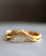 14K Yellow Solid Gold Shiny Chevron Design Ring Fine Jewelry Valentine's Gift For Her Size-7 US