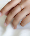 14K Yellow Solid Gold Shiny Chevron Design Ring Fine Jewelry Valentine's Gift For Her Size-7 US