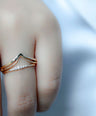 14K Yellow Solid Gold Shiny Chevron Design Ring Fine Jewelry Valentine's Gift For Her Size-7 US