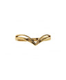 14K Yellow Solid Gold Shiny Chevron Design Ring Fine Jewelry Valentine's Gift For Her Size-7 US