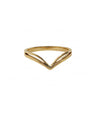 14K Yellow Solid Gold Shiny Chevron Design Ring Fine Jewelry Valentine's Gift For Her Size-7 US