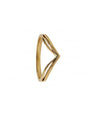 14K Yellow Solid Gold Shiny Chevron Design Ring Fine Jewelry Valentine's Gift For Her Size-7 US