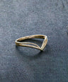 14K Yellow Solid Gold Shiny Chevron Design Ring Fine Jewelry Valentine's Gift For Her Size-7 US