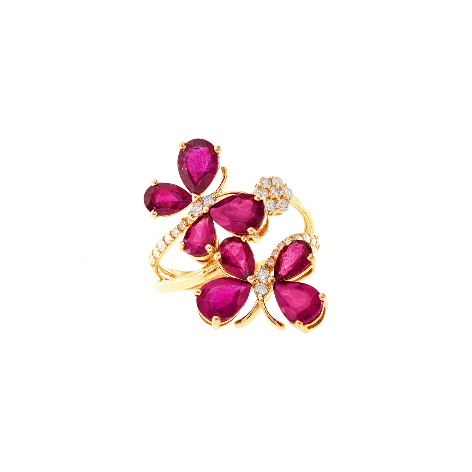 Ruby Butterfly Cocktail Ring