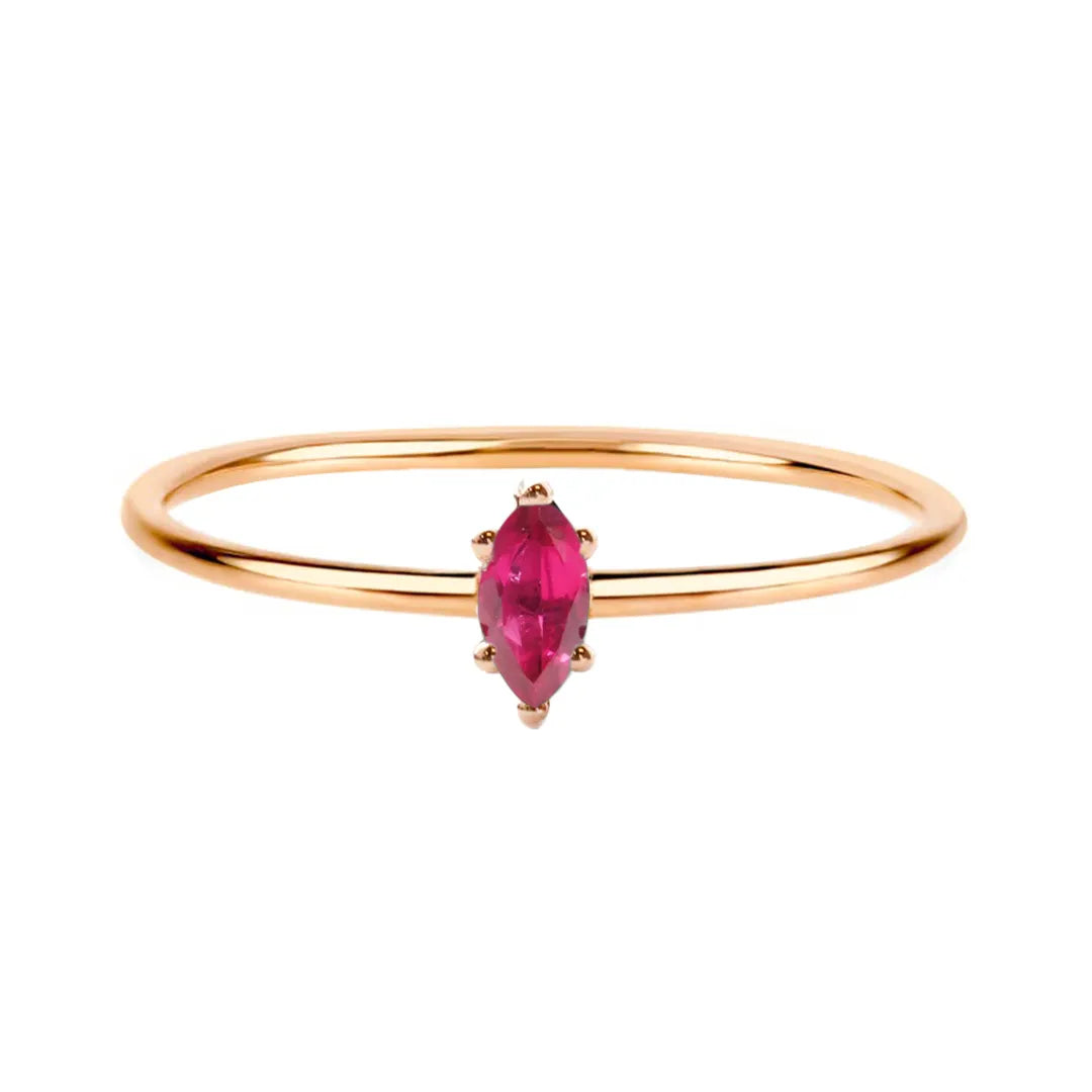 Marquise Custom Gemstone Ring|14k Gold,Ruby/Emerald/Sapphire