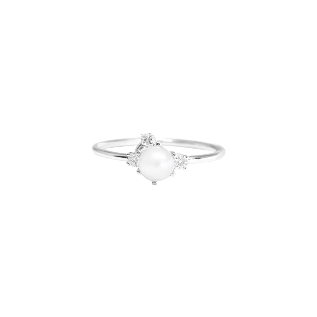 Ella | Freshwater Pearl and Diamond Cluster Ring