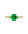 Emerald and Multi-Color Stone Ring|14k Gold