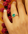 Emerald and Multi-Color Stone Ring|14k Gold