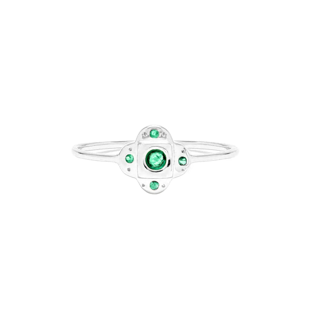 Four-Clover Emerald Ring