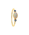 Sky Ring|14k Gold, Opal, Blue Sapphire